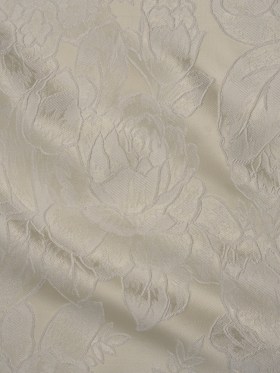 Polyester Brocade – White and Ivory Cabbage Roses Polyester Brocade – White and Ivory Cabbage Roses