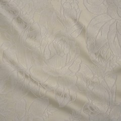Polyester Brocade – White and Ivory Cabbage Roses Polyester Brocade – White and Ivory Cabbage Roses