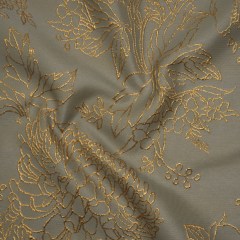 Metallic Brocade – Gray and Gold Illustrated Garden Metallic Brocade – Gray and Gold Illustrated Garden