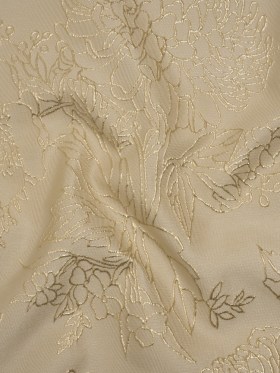 Metallic Brocade – Beige and Gold Illustrated Garden Metallic Brocade – Beige and Gold Illustrated Garden