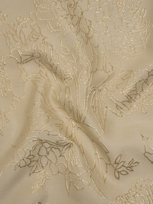 Metallic Brocade – Beige and Gold Illustrated Garden Metallic Brocade – Beige and Gold Illustrated Garden