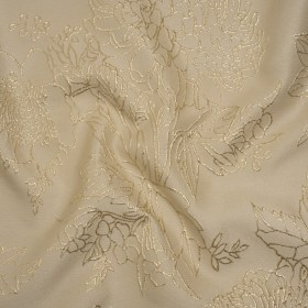 Metallic Brocade – Beige and Gold Illustrated Garden Metallic Brocade – Beige and Gold Illustrated Garden
