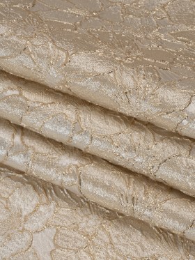 Metallic Brocade – Light Beige and Gold Floating Blossoms Metallic Brocade – Light Beige and Gold Floating Blossoms