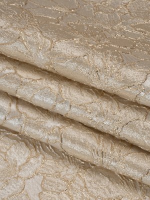 Metallic Brocade – Light Beige and Gold Floating Blossoms Metallic Brocade – Light Beige and Gold Floating Blossoms