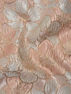 Metallic Brocade – Baby Pink, Pale Aqua and Gold Floating Blossoms Metallic Brocade – Baby Pink, Pale Aqua and Gold Floating Blossoms