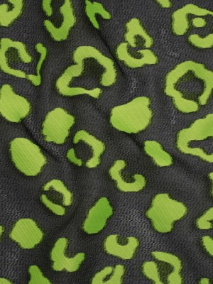 Lightweight Textured Burnout Brocade – Lime Green and Black Animal Spots Lightweight Textured Burnout Brocade – Lime Green and Black Animal Spots