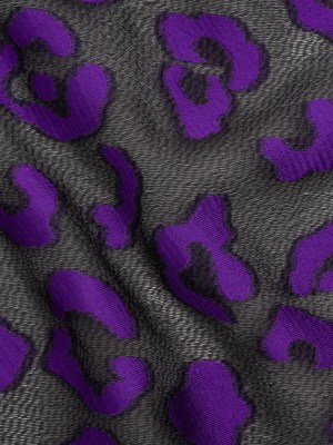 Lightweight Textured Burnout Brocade – Purple and Black Animal Spots Lightweight Textured Burnout Brocade – Purple and Black Animal Spots