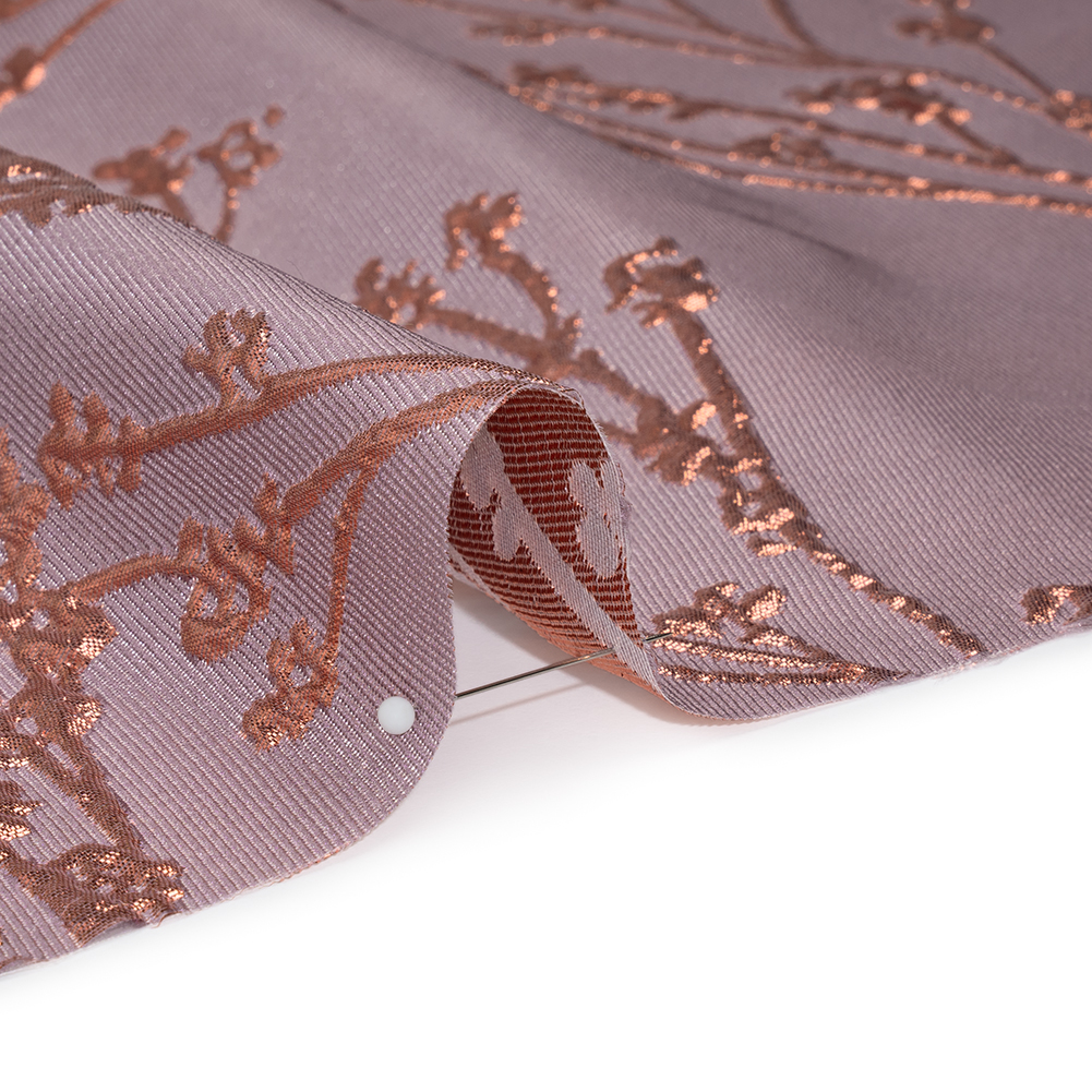 Metallic Brocade – Mauve and Pink Flowering Branches Metallic Brocade – Mauve and Pink Flowering Branches