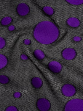 Lightweight Textured Burnout Brocade – Purple and Black Polka Dots Lightweight Textured Burnout Brocade – Purple and Black Polka Dots