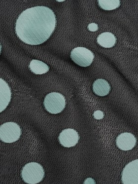 Lightweight Textured Burnout Brocade – Baby Blue and Black Polka Dots Lightweight Textured Burnout Brocade – Baby Blue and Black Polka Dots