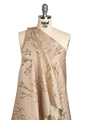 Metallic Brocade – Beige and Gold Flowering Branches Metallic Brocade – Beige and Gold Flowering Branches