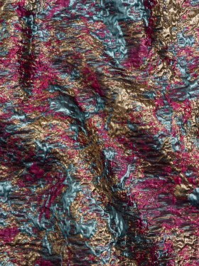Metallic Brocade – Hot Pink, Sky Blue and Gold Abstract Sponge Texture Metallic Brocade – Hot Pink, Sky Blue and Gold Abstract Sponge Texture