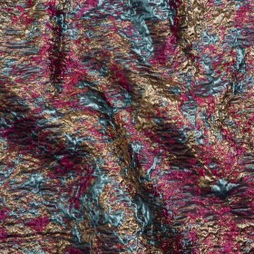 Metallic Brocade – Hot Pink, Sky Blue and Gold Abstract Sponge Texture Metallic Brocade – Hot Pink, Sky Blue and Gold Abstract Sponge Texture