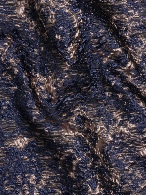 Metallic Brocade – Navy and Rose Gold Abstract Sponge Texture Metallic Brocade – Navy and Rose Gold Abstract Sponge Texture