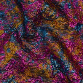 Metallic Brocade – Dark Mustard, Teal and Magenta Abstract Sponge Texture Metallic Brocade – Dark Mustard, Teal and Magenta Abstract Sponge Texture