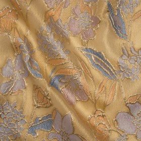 Metallic Burnout Brocade – Gold, Lilac and Country Blue Festive Florals Metallic Burnout Brocade – Gold, Lilac and Country Blue Festive Florals