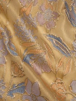 Metallic Burnout Brocade – Gold, Lilac and Country Blue Festive Florals Metallic Burnout Brocade – Gold, Lilac and Country Blue Festive Florals