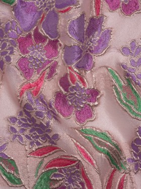 Metallic Burnout Brocade – Purple, Pink and Rose Gold Festive Florals Metallic Burnout Brocade – Purple, Pink and Rose Gold Festive Florals