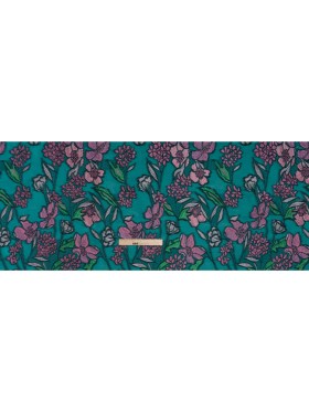 Metallic Burnout Brocade – Dark Teal, Pink and Black Festive Florals Metallic Burnout Brocade – Dark Teal, Pink and Black Festive Florals