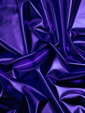 Foiled Faux Leather Stretch Knit – Royal Blue – Alison Collection Foiled Faux Leather Stretch Knit – Royal Blue – Alison Collection