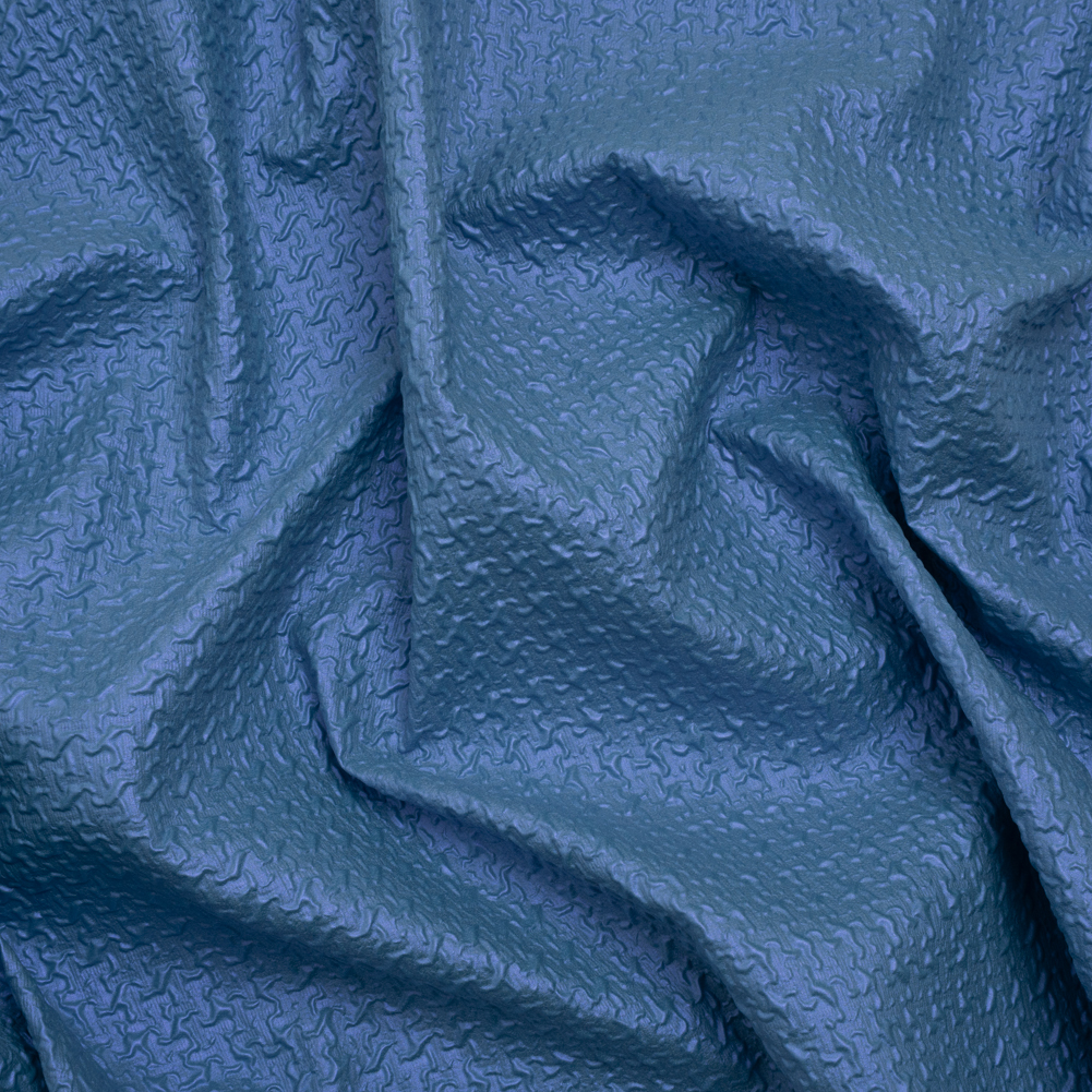 Puckered Novelty Jacketing – Blue Abstract – Edana Collection Puckered Novelty Jacketing – Blue Abstract – Edana Collection