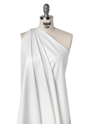 Knit Faux Leather with PET Anodized Aluminum Film – White – Elizabeth Collection Knit Faux Leather with PET Anodized Aluminum Film – White – Elizabeth Collection