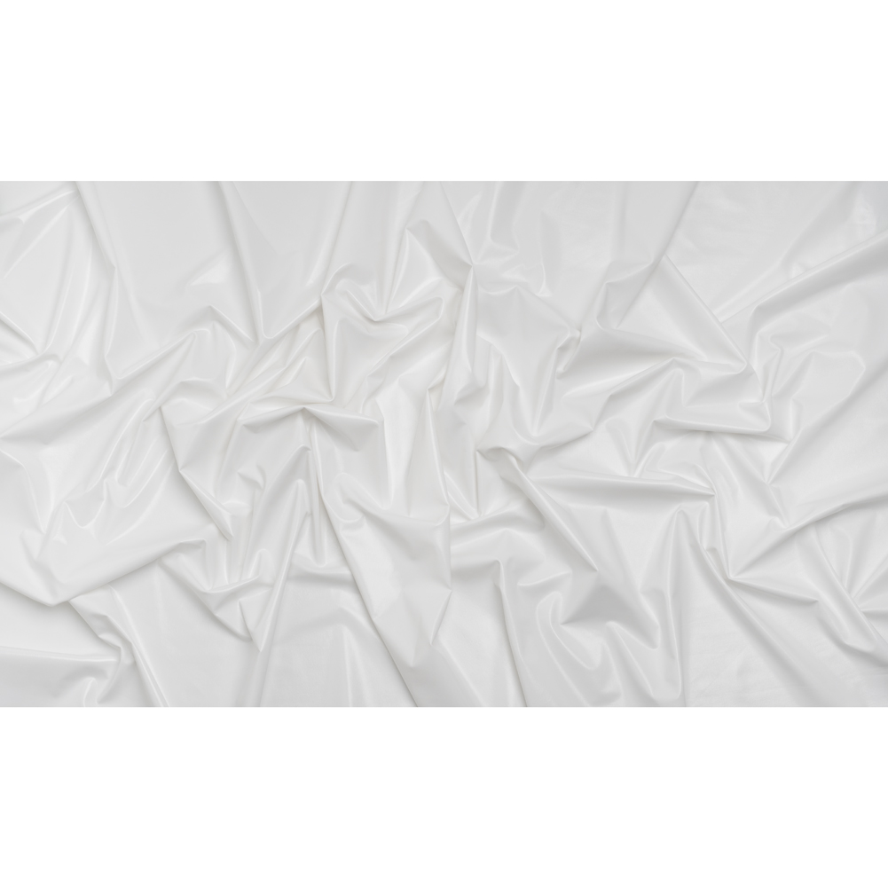 Knit Faux Leather with PET Anodized Aluminum Film – White – Elizabeth Collection Knit Faux Leather with PET Anodized Aluminum Film – White – Elizabeth Collection