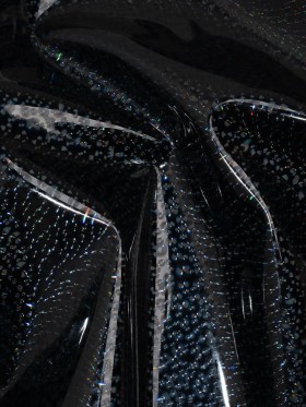 Holographic 3D Faux Patent Leather – Black Bubble Dots Holographic 3D Faux Patent Leather – Black Bubble Dots