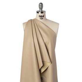 Stretch Faux Leather with Suede-Like Brushed Backing – Beige – Jodi Collection Stretch Faux Leather with Suede-Like Brushed Backing – Beige – Jodi Collection