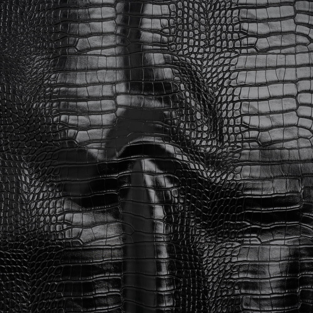 Crocodile Faux Leather Vinyl – Black – Kristin Collection Crocodile Faux Leather Vinyl – Black – Kristin Collection