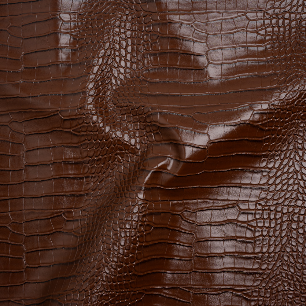 Crocodile Faux Leather Vinyl – Brown – Kristin Collection Crocodile Faux Leather Vinyl – Brown – Kristin Collection