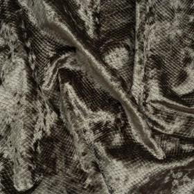 Snakeskin Embossed Polyester Crushed Velvet – Sage Green – Mireia Collection Snakeskin Embossed Polyester Crushed Velvet – Sage Green – Mireia Collection
