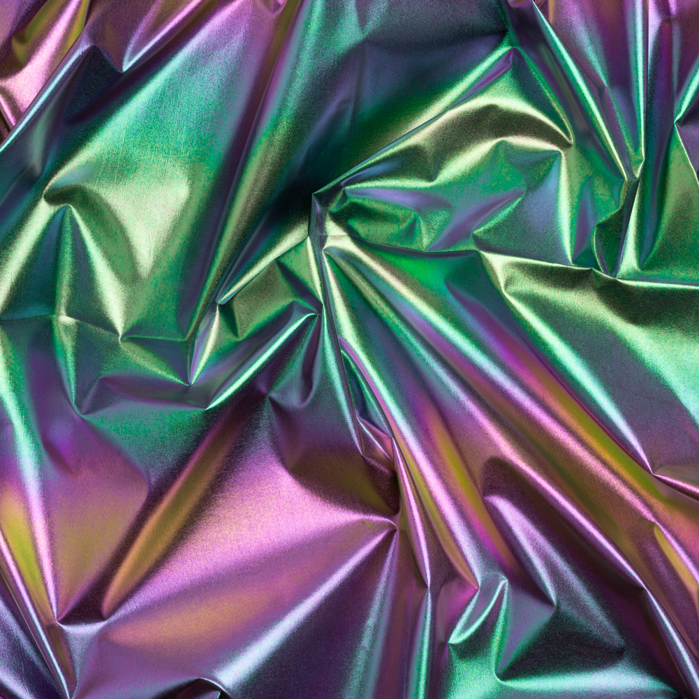 Metallic Lame Jacketing – Rainbow Ombre Stripe on Black – Inez Collection Metallic Lame Jacketing – Rainbow Ombre Stripe on Black – Inez Collection