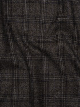 Super 130s Wool Twill Suiting Made in Italy – Charcoal Gray and Navy Plaid – Deadstock Super 130s Wool Twill Suiting Made in Italy – Charcoal Gray and Navy Plaid – Deadstock