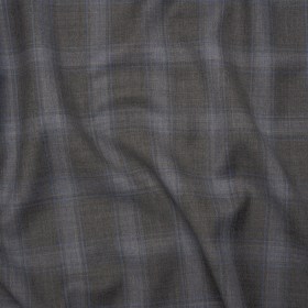 Super 130s Wool Twill Suiting Made in Italy – Gray and Sky Blue Plaid – Deadstock Super 130s Wool Twill Suiting Made in Italy – Gray and Sky Blue Plaid – Deadstock