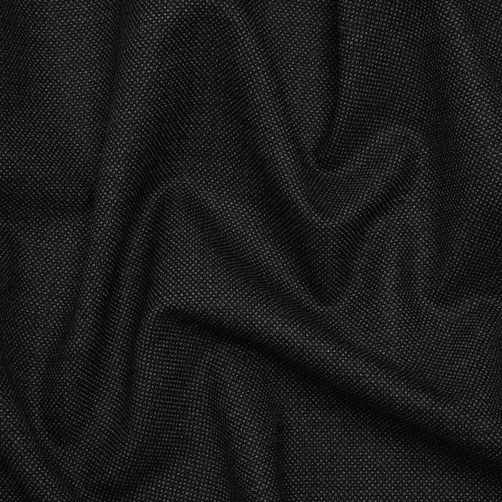 Super 120s Wool Dobby Suiting Made in Italy – Black and White Spots – Deadstock Super 120s Wool Dobby Suiting Made in Italy – Black and White Spots – Deadstock