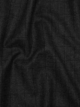 Super 110s Wool Twill Suiting Made in Italy – Black and White Glen Plaid – Deadstock Super 110s Wool Twill Suiting Made in Italy – Black and White Glen Plaid – Deadstock