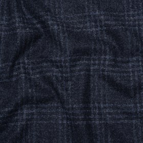 Wool, Silk and Cashmere Boucle Suiting Made in Italy – Blue and Navy Plaid – Deadstock Wool, Silk and Cashmere Boucle Suiting Made in Italy – Blue and Navy Plaid – Deadstock