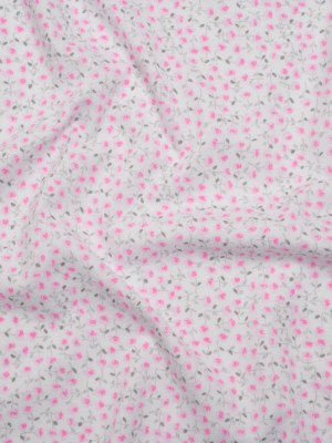 Cotton Jersey Print – Pink, Gray and White Floral Ditsy – Deadstock Cotton Jersey Print – Pink, Gray and White Floral Ditsy – Deadstock