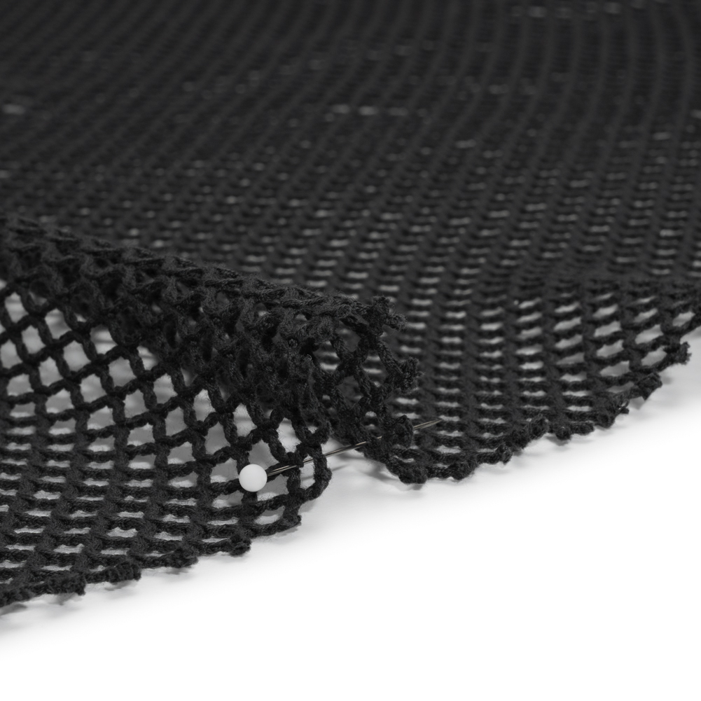 Cotton Crochet Net - Black - Designer Deadstock