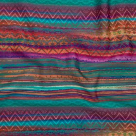 Stretch Nylon Swimwear Tricot – Rainbow and Gray Geometric Doodles Decorated Stripes – Designer Deadstock Stretch Nylon Swimwear Tricot – Rainbow and Gray Geometric Doodles Decorated Stripes – Designer Deadstock