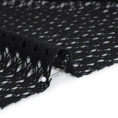 Knit Lace – Black Diamonds, Medallions and Stripes – Designer Deadstock Knit Lace – Black Diamonds, Medallions and Stripes – Designer Deadstock