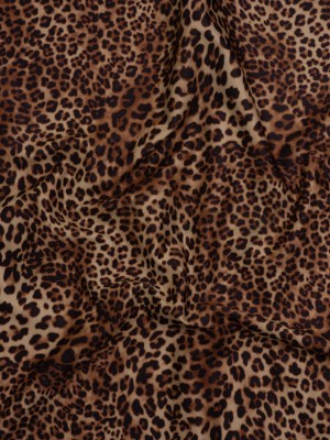 Stretch Nylon Interlock Knit – Beige, Brown and Black Leopard Print – Designer Deadstock Stretch Nylon Interlock Knit – Beige, Brown and Black Leopard Print – Designer Deadstock