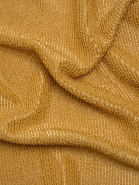 Stretch Nylon Textured Jacquard Knit – Gold Ribs – Designer Deadstock Stretch Nylon Textured Jacquard Knit – Gold Ribs – Designer Deadstock