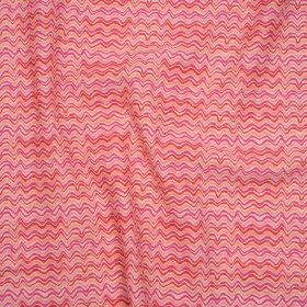 Stretch Nylon Swimwear Tricot – Magenta, Red and Pink Wavy Lines – Designer Deadstock Stretch Nylon Swimwear Tricot – Magenta, Red and Pink Wavy Lines – Designer Deadstock