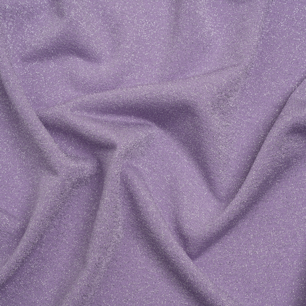 Metallic Stretch Rayon Jersey – Lavender and Silver – Designer Deadstock Metallic Stretch Rayon Jersey – Lavender and Silver – Designer Deadstock