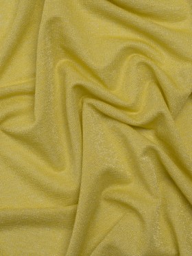 Metallic Stretch Rayon Jersey – Lemon Sparkle and Silver – Designer Deadstock Metallic Stretch Rayon Jersey – Lemon Sparkle and Silver – Designer Deadstock