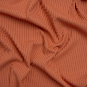 Stretch Nylon 3×2 Rib Knit – Dusty Coral – Designer Deadstock Stretch Nylon 3×2 Rib Knit – Dusty Coral – Designer Deadstock