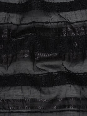Textured Burnout Brocade – Metallic Black Circles and Stripes – Deadstock Textured Burnout Brocade – Metallic Black Circles and Stripes – Deadstock