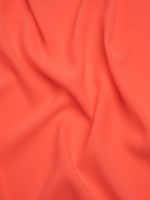 Stretch Polyester Crepe by Alex Perry – Neon Coral Pink – Designer Deadstock Stretch Polyester Crepe by Alex Perry – Neon Coral Pink – Designer Deadstock